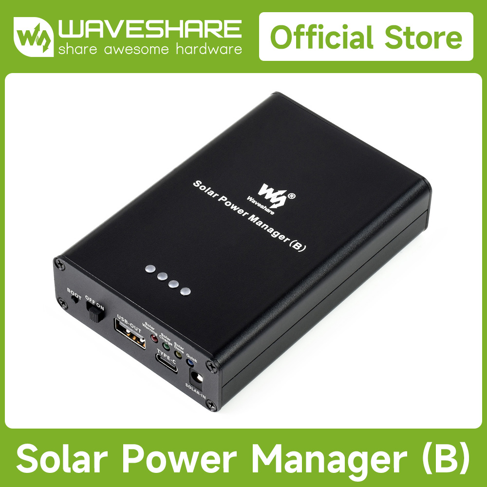 Pi Power Supply - ตัวจัดการพลังงานแสงอาทิตย์ Waveshare (B) แบตเตอรี่ Li-Po แบบฝังตัว
