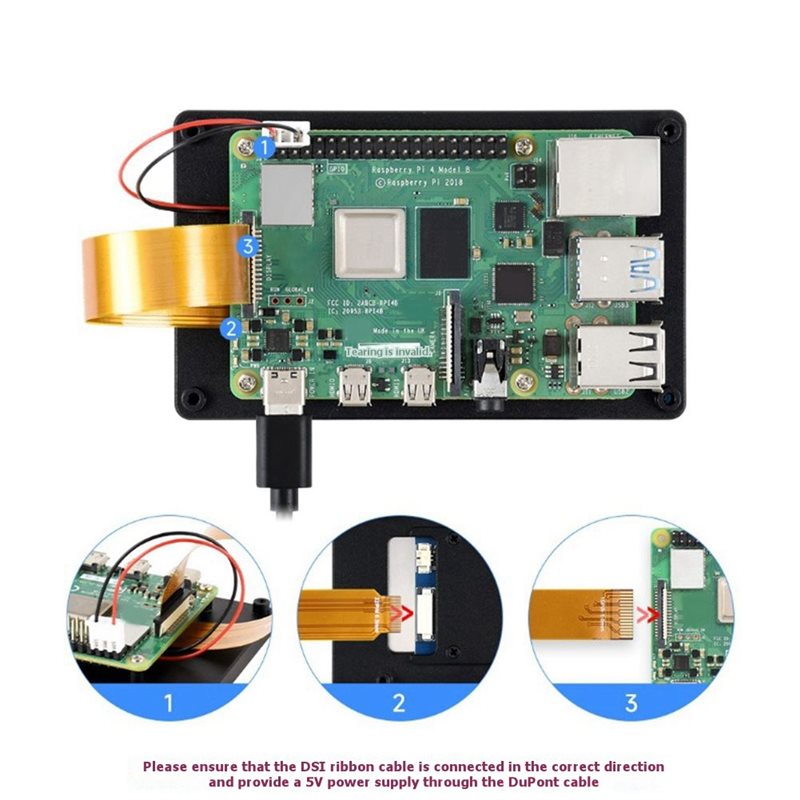 Raspberry Pi 4 - FC-[IANC-AB01] สำหรับบอร์ดราสเบอร์รี่พาย 5 ใช้งานร่วมกับจอแสดงผล DSI LCD