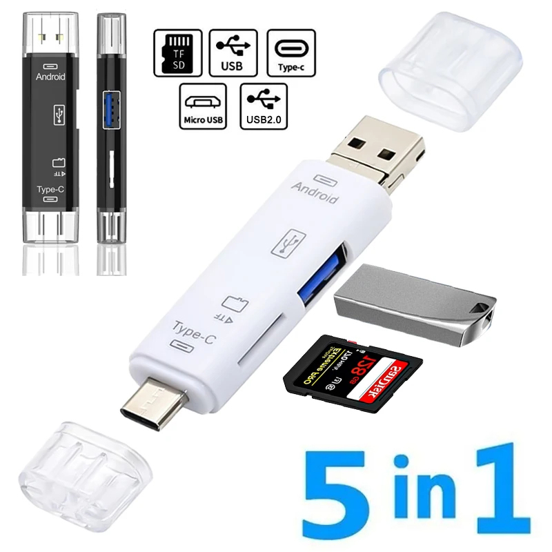5 in 1 มัลติฟังก์ชั่น USB 2.0  - Micro Sd Card บทวิจารณ์และราคา